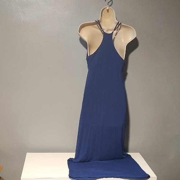 Willi Smith Elegant Blue Women's Faux Wrap Front Maxi Dress - Picture 14 of 17